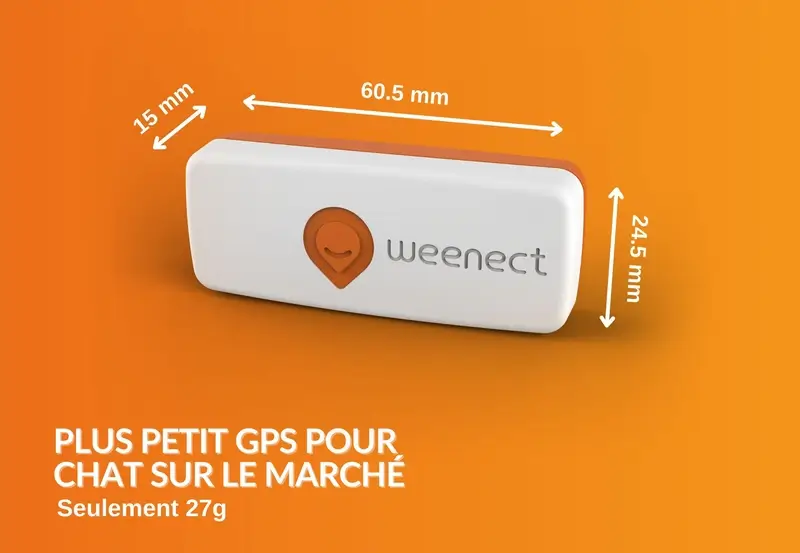 Collier GPS Weenect XS Chat blanc : N°1 GARANTI A VIE