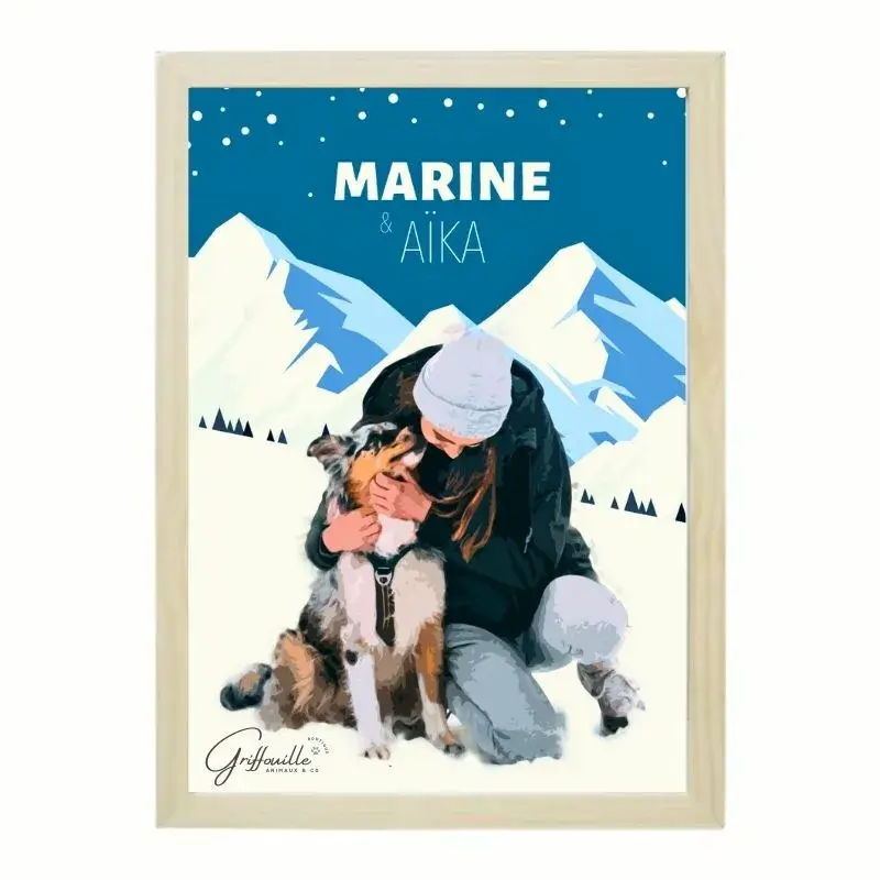 Illustration chien et son maître Griffouille
