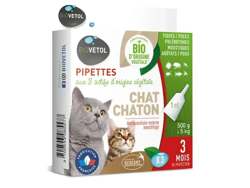 Pipettes antiparasitaires pour chat et chaton