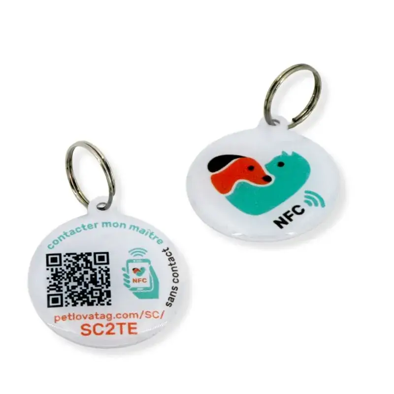 Médaille identification connectée NFC avec QR code